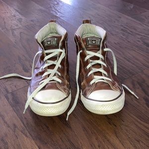 Converse all star brown shoes size 9